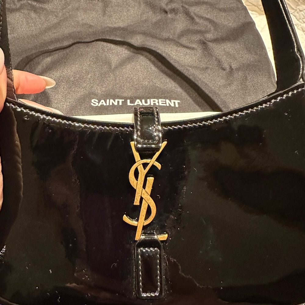 Saint Laurent Black Patent Leather Bag